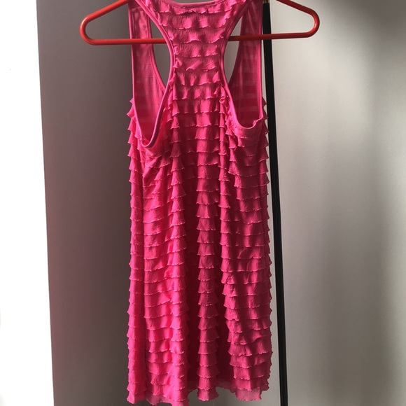 Ruffled pink Tank shirt/beach cover up or mini - Picture 5 of 5